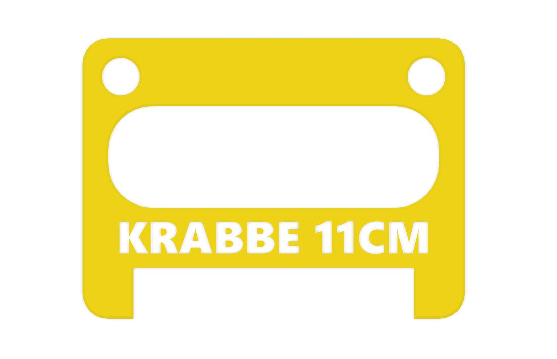 Praktisk krabbemål som gjør det enkelt å kontrollere at fangsten holder minstemål på 11 cm – raskt, presist og brukervennlig.