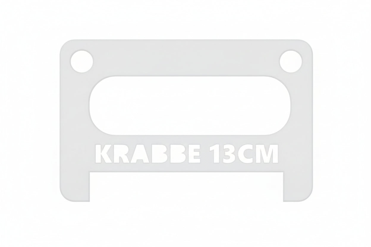 Praktisk krabbemål som gjør det enkelt å kontrollere at fangsten holder minstemål på 13 cm – raskt, presist og brukervennlig.