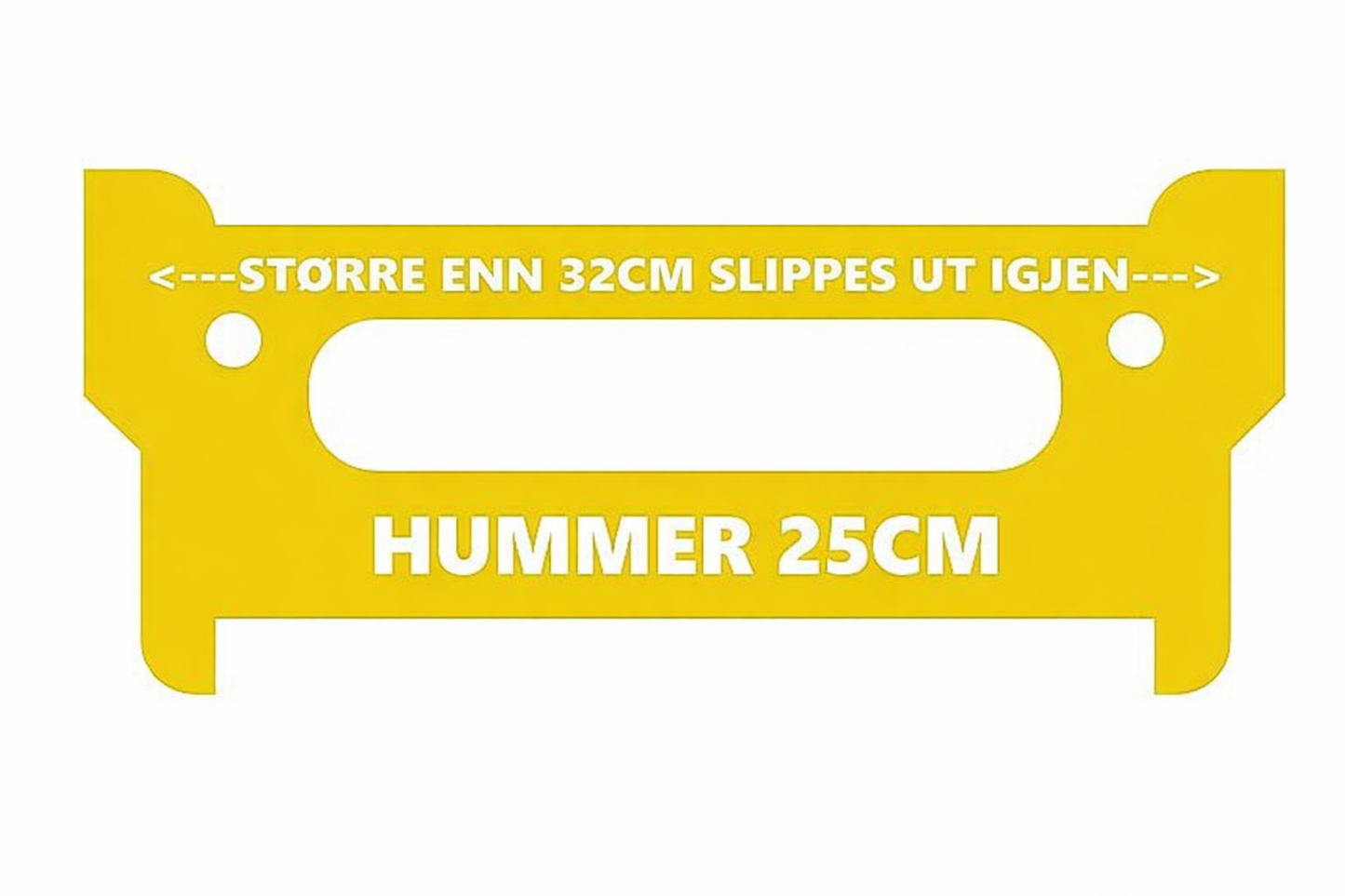 Praktisk hummermål som gjør det enkelt å kontrollere at fangsten holder minstemål på 25 cm – raskt, presist og brukervennlig.