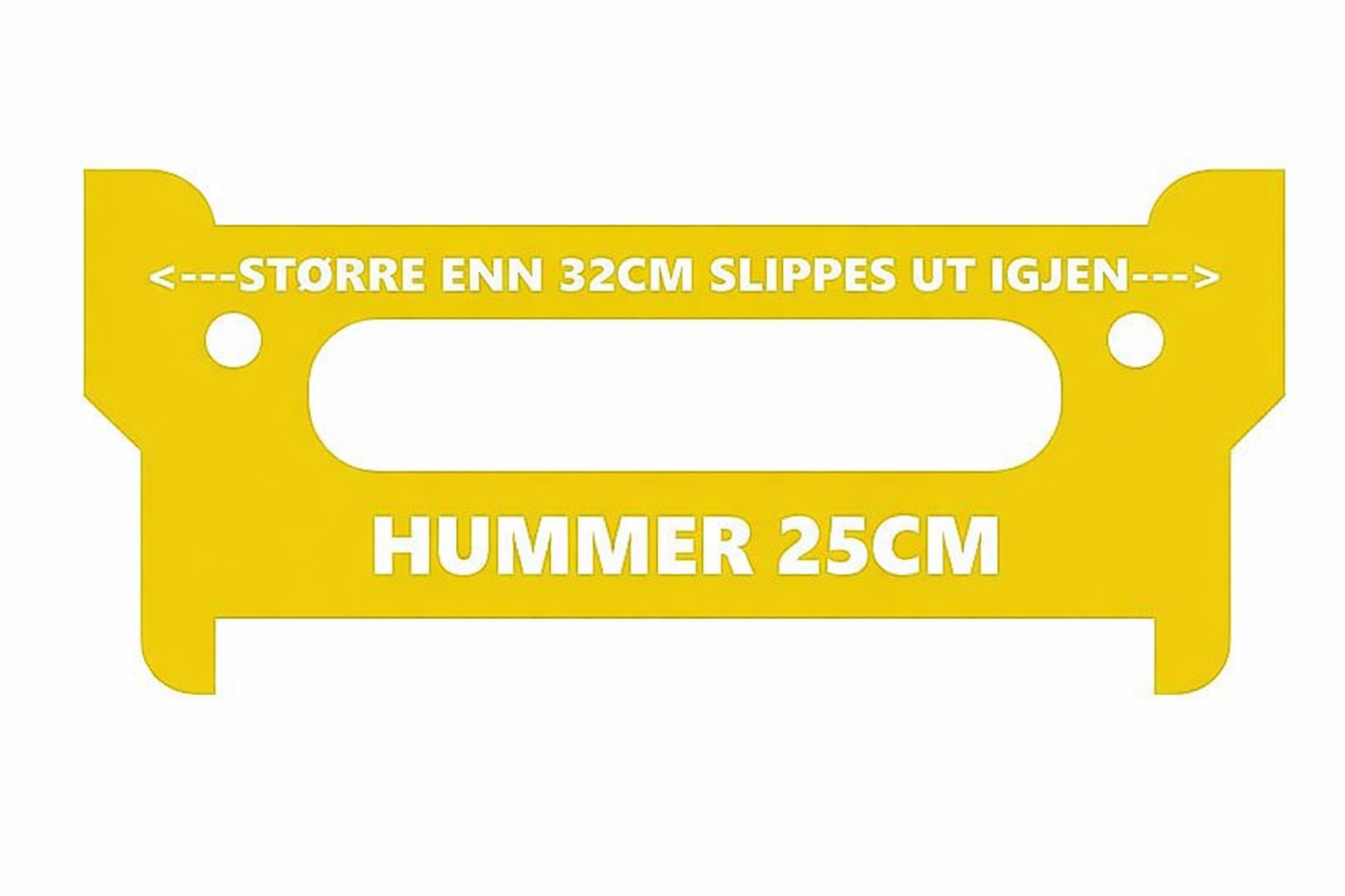 Praktisk hummermål som gjør det enkelt å kontrollere at fangsten holder minstemål på 25 cm – raskt, presist og brukervennlig.