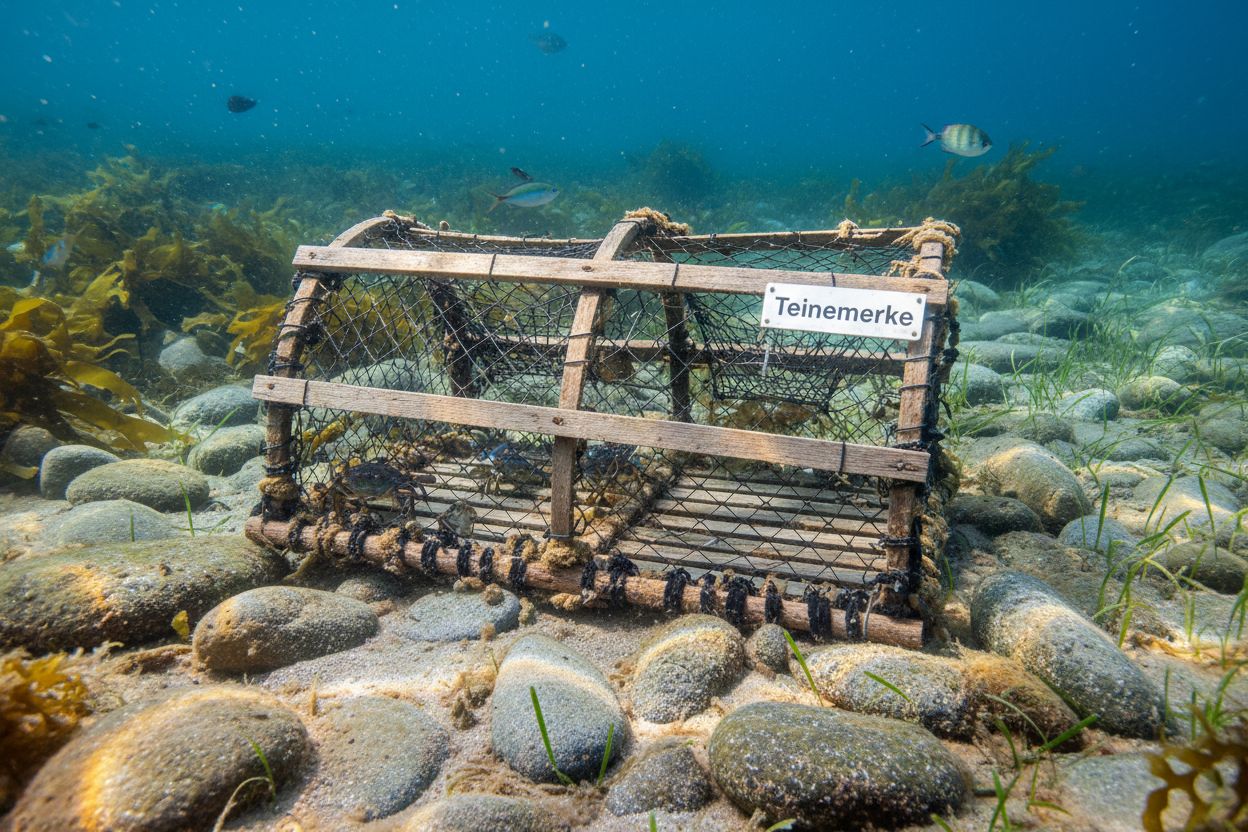 Hummerteine med  teinemerke. Merke skal ha navn adresse og telefonnnummer
